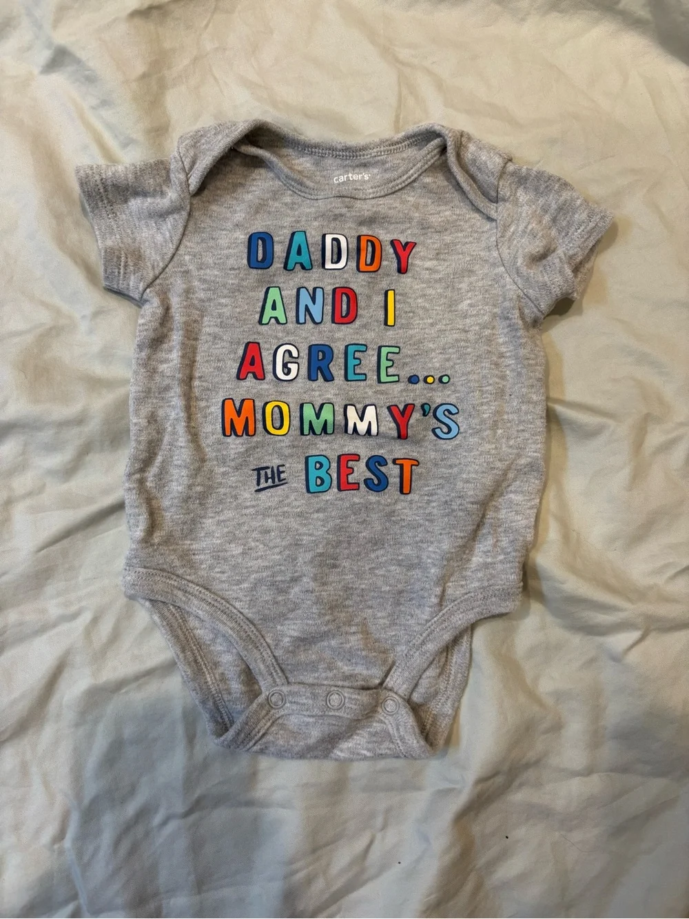 Carter's Gray “Daddy and I Agree… Mommy’s the Best” Onesie
